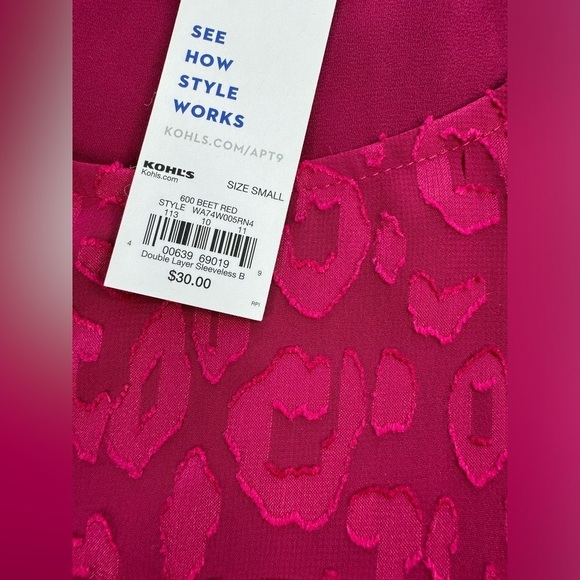 NWT Apt. 9 Layered Leopard Burnout Split Back Tank Top Womens Size Small - Picture 4 of 9